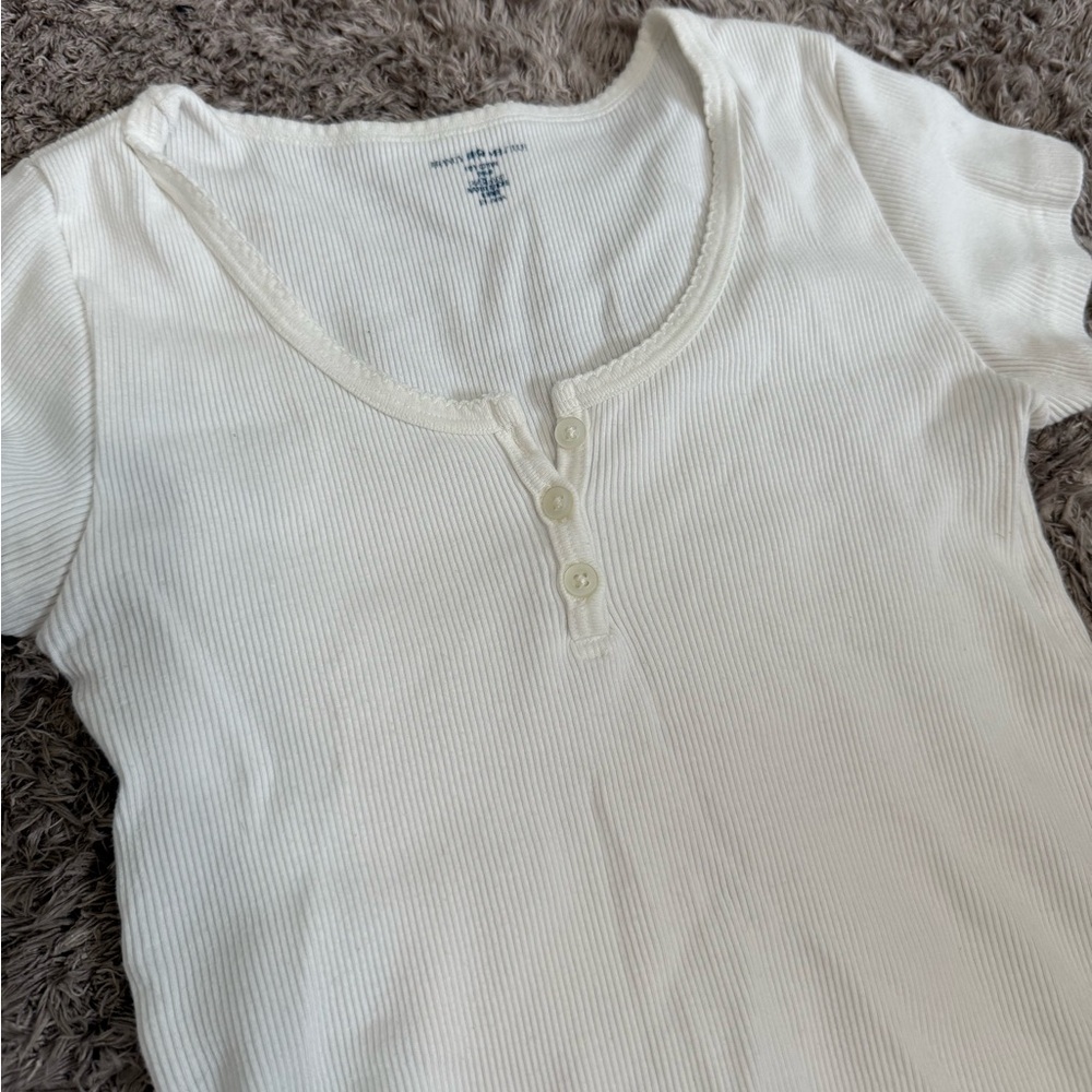 Brand Melville White Ribbed Shirt